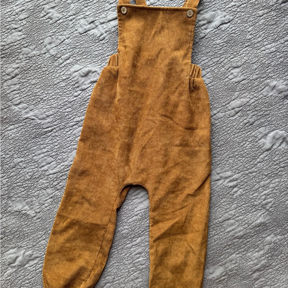 Knotted Fern Lightweight Corduroy Overalls in Size 4 Toddler